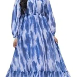 bhavyata Georgette Gown Maxi Dress Full Stitched Western Gown Long Dress-picture-47