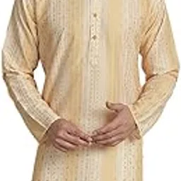 sojanya (Since 1958 Men's Cotton Linen Printed Long Kurta-picture-27