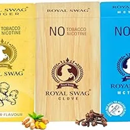 ROYAL SWAG Natural Herbal Cigarettes Ginger, Clove, Mint Flavour (30 Sticks) Ayurvedic Herbs Clove, Tulsi, and More Additives and Chemicals 100% Tobacco-Free and Nicotine-Free-image-47