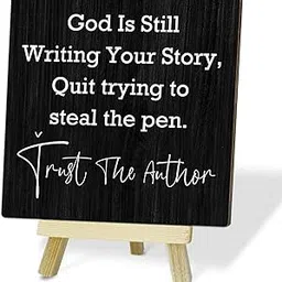 God Is Still Writing Your Story Jesus Decor Wood Table Signs for Home Office Minimalism Wooden Plaque with Stand Christian Home Decor Religious Gifts Bible Verse Gifts for Christian Women Men - Y293-image-2