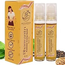 Go Ayurveda Dhanvantri Cramp Relief Roll-On | Helps Relieve pain like Cramps, Backache & Bloating | Herbal Oil Blend | Travel-Friendly | 9ml (Pack of 2)-image-28