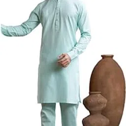 ekatva ethnic Men Fawn Pure Cotton Kurta with Matching Bottom-picture-16