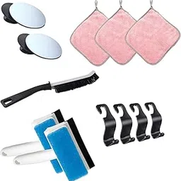Oblivion Car Cleaning Kit Combo 9 Pcs – Convex Rear View Mirror 2 Pc, Glass Wiper Brush 2 Pc, Gap Clean Brush 1 Pc, Big Washable Towel 3 Pc & Backrest Hanger 1 Pc – Multi-Purpose Car & Home Cleaning-image-83
