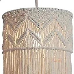 ecofynd Cotton Chandelier | Boho Hanging Lamp, Handmade Ceiling Pendant Light Shade for Bedroom Living Room Nursery | Bohemian Dreamcatcher Lamp for Home Aisle Garden Party (L011)-picture-35