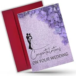 AanyaCentric Wedding Gift Card - Printed Greeting Card 5.8x8.3inches A5 Size with Envelope - Perfect Marriage Gift For Couples - Suitable For All Relations-picture-23