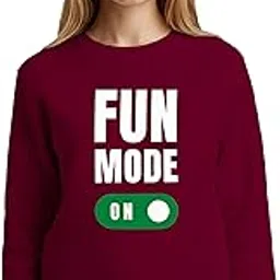 Sweatshirts for Women Fun Mode on Printed Cotton Blend Long Sleeve Round Neck Regular Fit Casual Gen Z Winter Sweatshirt-image-87