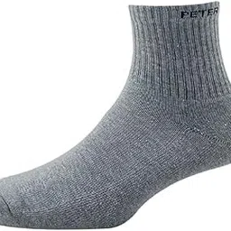 peter england Quarter Length Men's Sport Pattern Socks - Light Grey Melange-picture-16
