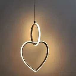 LUSTREON Modern LED Chandelier & Ceiling Lights for Home – Gold Art Decor with Deer Design & Stylish Ring Chandeliers | Decorative Hanging Lights for Bedroom (005 Heart Ring H/l)-image-31