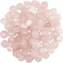 Shubhanjali Crystal Rose Quartz Tumble Stone Pebble Rose Quartz Crystals Raw Tumbled Gemstone for Reiki Healing Vastu, Gravels for Aquarium Home Décor Garden Table 100 Gm-image-23