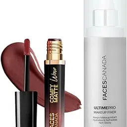 FACES CANADA Comfy Matte Wow Liquid Lipstick - Cocoa Crush 07 (3.8ml) & Ultime Pro Makeup Fixer (50ml) Combo| Highly Pigmented | Long Lasting Makeup Setting Spray | Keeps Makeup Intact-picture-30