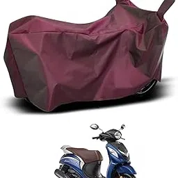 Scooter Body Cover for All Models | Yamaha Fascino | Dustproof, UV Protection, Scratch Resistant | Buckle & Mirror Pockets for Outdoor Parking | Maroon-picture-26