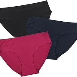 Pristine Life | Incontinence Panties For Women | Wash & Reusable | Absorbs 25 ml Of Leaks | Anti Bacterial, Hygienic & Leakproof | Comfy Cotton | Pack Of 3 | Black, Navy Blue & Dark Pink | XL-picture-14