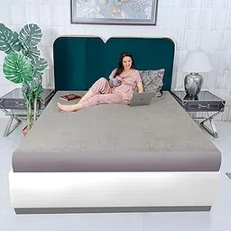 Kittenbite, Mattress Protectors, Baby Protectors, Gadda Protectors, 100% Waterproof, Water Resistant, King Bed Size (78x72 inch) Gray,-image-1