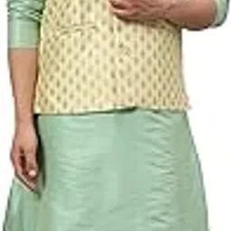 latest chikan Men's Silk Blend Kurta Pyjama Set with Jacquard Nehru Jacket – Festive&Wedding-Wear-picture-38