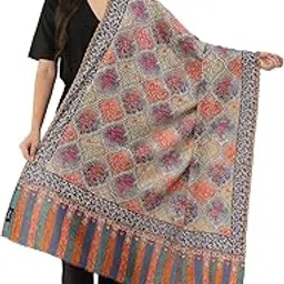 pashtush Women's Wool Self Reversible Stole Floral Jacquard Design, Silk-Fine Wool, Scarfs, Shawls, Stoles, Wraps (size 70 x 200 cm) …-picture-14
