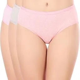 bodycare Women’s Premium Cotton Mid-Rise Briefs, Self Design, Outer Elastic Waistband 8289 (Pack of 3)-picture-18