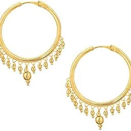 shining jewel - by shivansh 24K Traditional Gold Brass Hoop Earrings for Women-picture-31