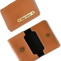 giftana Personalized Card Holder with Name Engraved, Vegan Leather Professional Business Card/Debit Credit Card Holders Men Women, Birthday Gifts, Customized Corporate Gift for Employees (Tan)-picture-13