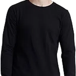 rigo Black Thumbhole Full Sleeve T-Shirt for Men image 1