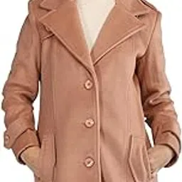 Regular Fit Solid Long Sleeves Button Closer Women Coat For Winter-image-90