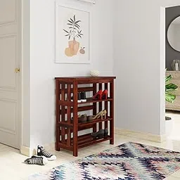 Amazon Brand - Solimo Obelus Solid Sheesham Wood Shoe Rack Honey Finish, 3 Shelves-image-47