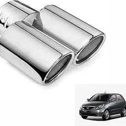 Asryd Dual Silencer Exhaust Tip Pipe Rustproof Stainless Steel Muffler Tail End Outlet 1Pcs For Tata Indica Vista, Silver-picture-28