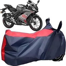 CARNEST All Weather Protection Compatible with Yamaha YZF R15 V3 Two Wheeler Cover | for All Bikes Cover, Scooty Cover, Scooter Cover, Motarcycle Cover |100% Waterproof | Mirror Pocket | Red & Blue-image-82