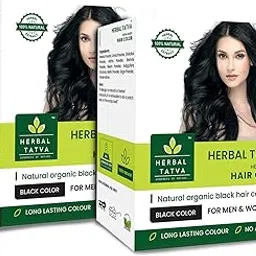 herbal tatva - goodness of nature Herbal Tatva Black Natural Hair Colour 200G | Herbal Hair Colour | Henna Powder For Hair| Natural Hair Colour Without Chemicals & No Ppd | Suitable For All Hair Types | 100G X 2-picture-55