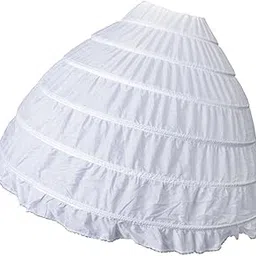 Popeye Unisex Polyester Vintage Long 6 Hoops Petticoat Extra Full Ball Gown Crinoline Skirt (White, Free Size)-picture-26