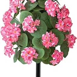HEAVENGLOW Begonia Flower Stake Creative Faux Greenery for Potted Plants Patio Sidewalk Pink-picture-43