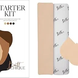 buttchique Starter Kit Pack of Breast Lift Pre-Cut Body Tape Strip (6 x 28 CM) & Stick-On Cotton Nipple Pasties Pair (Sand)-picture-14