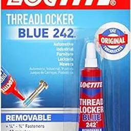 Loctite Threadlocker Blue 242 locks and seals threaded fasteners and prevent loosening from vibration, ideal for 6-19mm fasteners, great for small motors, mowers, equipment, nuts, bolts, screws, 6 ml-picture-18