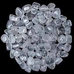 Hindcraft Clear Quartz Tumbled Stones - Reiki Chakra Healing - Decorative Pebbles & Vase Fillers - Tumble Stone for Jewellery, Vastu Correction - Home Office Decor -Gift Item - 13 Pieces Set image 1