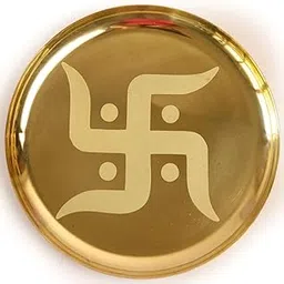 The Spiritual Living Swastik Pooja Thali | 6 Inch | Pooja Plate Small | Aarti Thali | Pital Ki Thali | Home & Office | Pooja Thali Set | Pital Thali for Puja | Pooja Thali Brass | God - Wedding |-picture-39
