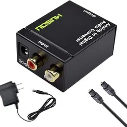 Musou RCA Analog to Digital Optical Toslink Coaxial Audio Converter Adapter with Optical Cable Power Adapter-picture-23