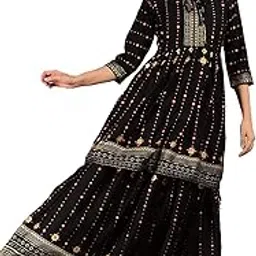 alasha Women's Top with Skirt - Black - L for Women/Girls for Home/Outing/Office-picture-52