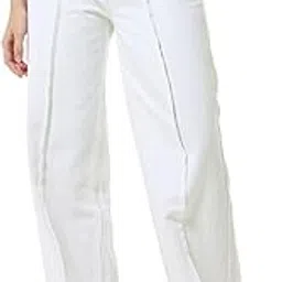 bewakoof Women's High Rise 100% Cotton Solid Straight Fit Jeans-picture-37