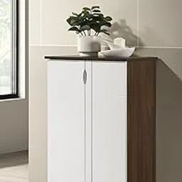 DeckUp Plank Alvo 2-Door Engineered Wood Shoe Rack (Walnut and White, Matte Finish)-picture-30