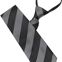 leonardi Men’s Formal Zipper tie | Handmade | Microfiber | Standard Size | Premium fabric | Superior Zip | Packaging - Folder | Colour - Black - 2 tie (Set of 1) image 1