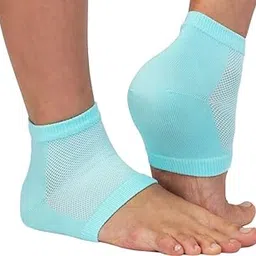 ASTADHYAY Silicone Gel Heel Socks For Dry Hard Cracked Heels Repair, Foot Care Support Cushion With Spa Botanical Gel Pad - For Men And Women - (Free Size) (1 Pair) (Blue)-picture-31