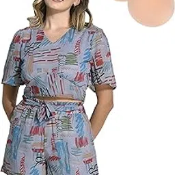 Women's Georgette Co-ords Set Top & Shorts With Reusable Nipple Cover Silicone Breast Petals Pack of 1 Multicolor-image-10