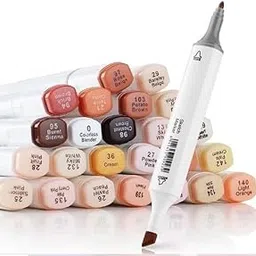 like it Alcohol Markers Skin Tone & Hair Art Markers, Dual Tip Chisel&Fine Art Portrait Hair Perfect for Professional & Adults,Comic, Anime, Manga, Illustration (Skin Tone Marker Set of 24)-picture-13