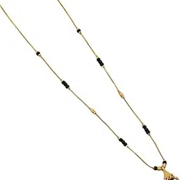 Daily Use Gold Plated Black Pearl Dokiya Mangalsutra, Traditional Indian Necklace-image-44