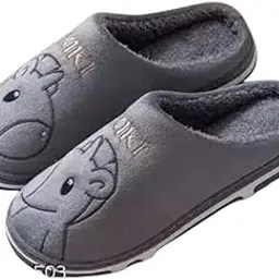 Soft Plush Platform Printed Fluffy Furry Non Slip Rubber Sole Winter Warm Slippers for Men & Women-picture-15