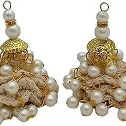 Shoppingover Crochet Hanging Tassels Latkan for Lehenga Blouse Dupatta (Pack of 2 Latkans)-picture-25