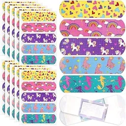 NEOUTH Cartoon Bandages For Kids, Flexible Adhesive Colorful Strips, Waterproof Cute Bandages for Girls Repair Tape Knuckle Stickers Comfortable Protection Care (100 Pieces, 5 Styles) image 1