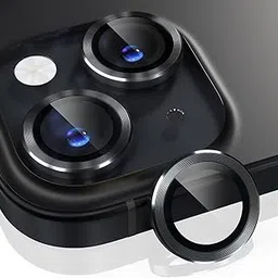 Choiche Compatible for iPhone 15 /iPhone 15 Plus Camera Lens Protector, 9H Tempered Glass Camera Cover Screen Protector Metal Ring Decoration Accessories (Black)-picture-63