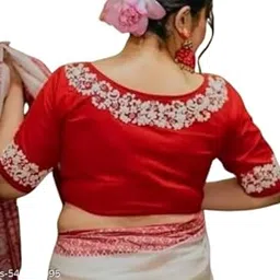 Women's Cotton Blend Red Blouse-picture-13