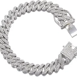 vien Iced Out Cuban Link Bracelet Bling Zirconia Miami Link Bangle Jewelry for Men Women Hip Hop Bracelets-picture-47