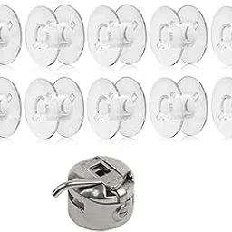 Zenith 10 Plastic Transparent Bobbins + 1 Metal Metal Bobbin Case for Any Automatic Sewing Machines (Singer/Usha/Brother)-picture-10
